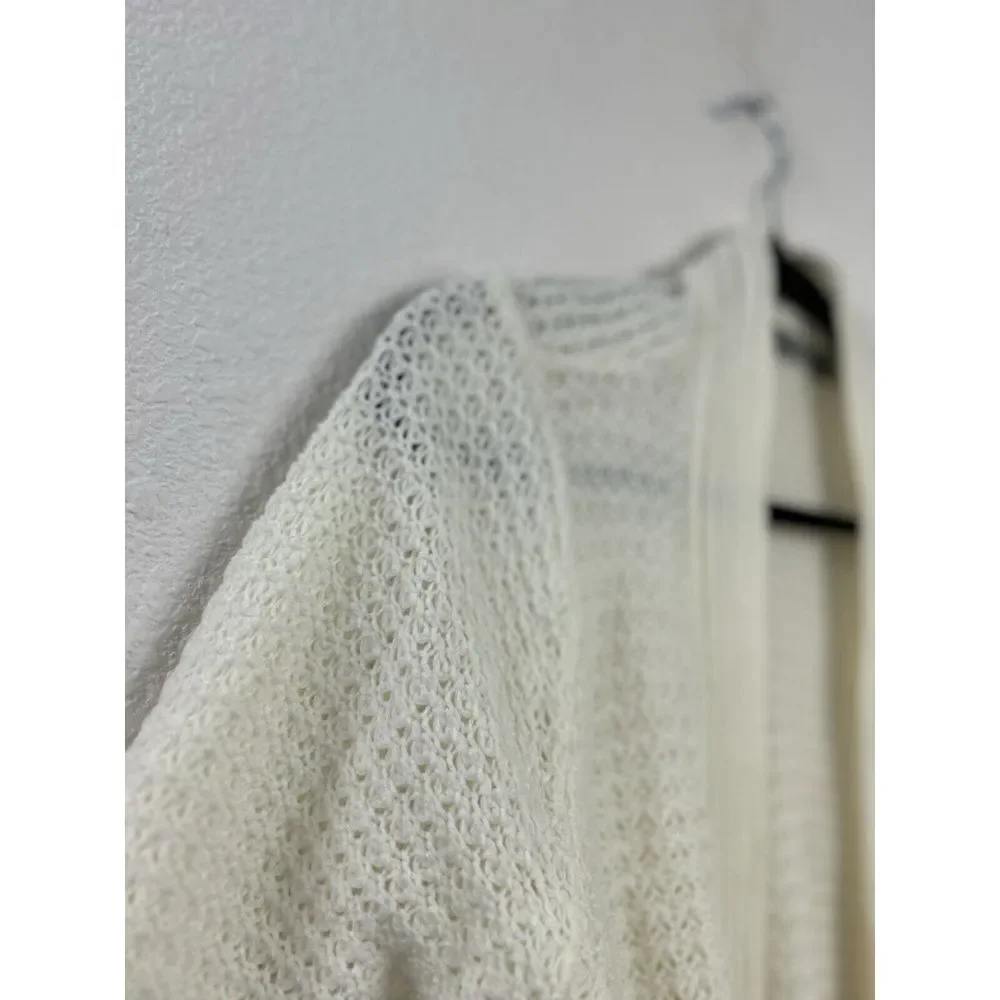 Jasson Maxwell Cardigan Duster Sweater Women M Long Jacket Open‎ Front Cream